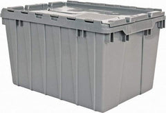 Akro-Mils - 1.62 Cu Ft, 65 Lb Load Capacity Gray Polyethylene Attached-Lid Container - Stacking, Nesting, 21-1/2" Long x 15" Wide x 12-1/2" High, Lid Included - Americas Industrial Supply