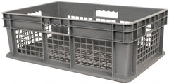 Akro-Mils - 1.78 Cu Ft, 45 Lb Load Capacity Gray Polyethylene Tote Container - Stacking, 23.3" Long x 15.8" Wide x 8.3" High - Americas Industrial Supply