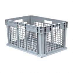 Akro-Mils - 2.67 Cu Ft, 45 Lb Load Capacity Gray Polyethylene Tote Container - Stacking, 23.3" Long x 15.8" Wide x 12.3" High - Americas Industrial Supply