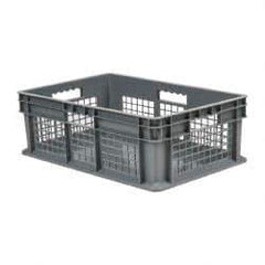 Akro-Mils - 1.78 Cu Ft, 83 Lb Load Capacity Gray Polyethylene Tote Container - Stacking, 23.3" Long x 15.8" Wide x 8.3" High - Americas Industrial Supply