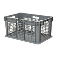 Akro-Mils - 2.67 Cu Ft, 125 Lb Load Capacity Gray Polyethylene Tote Container - Stacking, 23.3" Long x 15.8" Wide x 12.3" High - Americas Industrial Supply