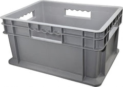 Akro-Mils - 0.89 Cu Ft, 83 Lb Load Capacity Gray Polyethylene Tote Container - Stacking, 15.8" Long x 11.8" Wide x 8.3" High - Americas Industrial Supply