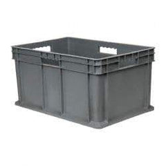Akro-Mils - 2.67 Cu Ft, 125 Lb Load Capacity Gray Polyethylene Tote Container - Stacking, 23.3" Long x 15.8" Wide x 12.3" High - Americas Industrial Supply