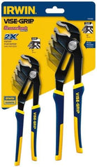Irwin - 2 Piece GrooveLock Plier Set - Comes in Clamshell - Americas Industrial Supply