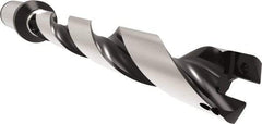 Allied Machine and Engineering - Series 22, 22 to 23.99mm Diam, 25mm Diam Straight Shank with Flange, Helical Flute Spade Drill - 167.9mm Max Depth, 201.3mm Body Length, 257.3mm OAL, Standard Length, Through Coolant - Americas Industrial Supply