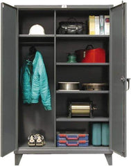 Strong Hold - 5 Shelf Combination Storage Cabinet - Steel, 72" Wide x 24" Deep x 78" High, Dark Gray - Americas Industrial Supply