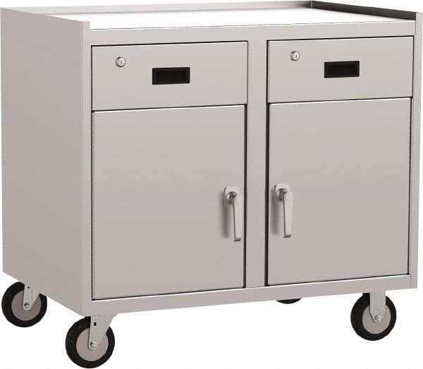 Jamco - 36" Wide x 34" High x 24" Deep, Mobile Closed Cabinet - 1,200 Lb Capacity, 18" Shelf Clearance - Americas Industrial Supply