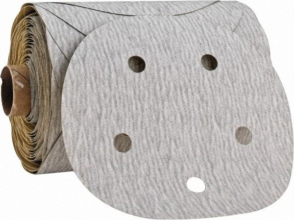 3M - 5" Diam, 220 Grit Silicon Carbide Adhesive PSA Disc - Very Fine Grade, Gray, A Weighted Backing, Flexible, Use with Random Orbital Sanders - Americas Industrial Supply