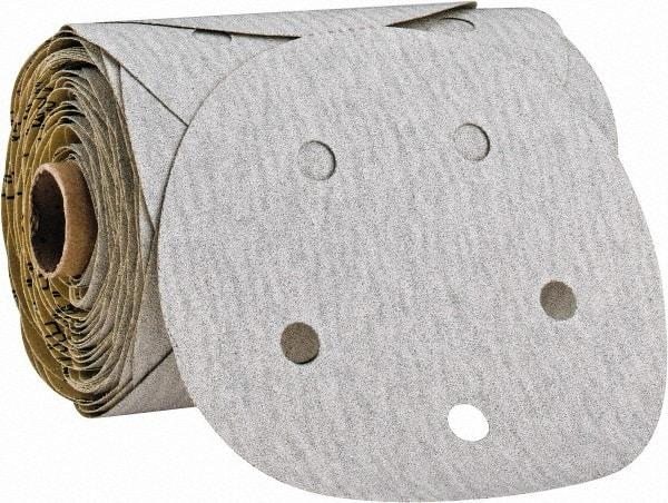 3M - 5" Diam, 100 Grit Silicon Carbide Adhesive PSA Disc - Very Fine Grade, Gray, A Weighted Backing, Flexible, Use with Random Orbital Sanders - Americas Industrial Supply