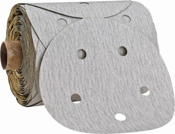 3M - 5" Diam, 150 Grit Silicon Carbide Adhesive PSA Disc - Fine Grade, Gray, A Weighted Backing, Flexible, Use with Random Orbital Sanders - Americas Industrial Supply