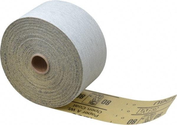 3M - 80 Grit, Silicon Carbide Adhesive Backed Sanding Sheets - Sheet Roll, 2-3/4" x 25 Yds., Medium Grade, A Weighted Backing - Americas Industrial Supply