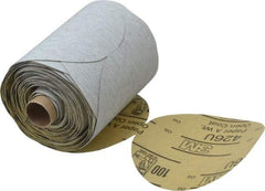 3M - 5" Diam, 100 Grit Silicon Carbide Adhesive PSA Disc - Very Fine Grade, Gray, A Weighted Backing, Flexible, Use with Random Orbital Sanders - Americas Industrial Supply