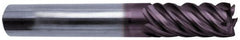 Guhring - 3/8", 5 Flute, Single End, Solid Carbide, Corner Chamfer End Mill - 2-1/2" OAL, 45° Helix, Right Hand Flute, 1" LOC, Right Hand Cut - Americas Industrial Supply