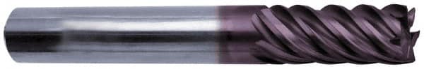 Guhring - 5/8", 5 Flute, Single End, Solid Carbide, Corner Chamfer End Mill - 3-1/2" OAL, 45° Helix, Right Hand Flute, 1-1/4" LOC, Right Hand Cut - Americas Industrial Supply
