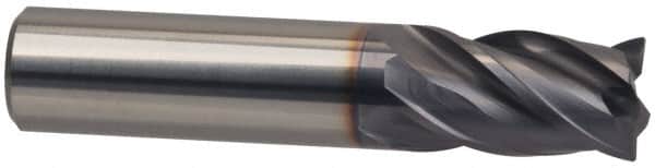 Guhring - 1/4", 1/2" LOC, 1/4" Shank Diam, 2" OAL, 4 Flute, Solid Carbide Square End Mill - Single End, Nano-A Finish, Spiral Flute, Variable° Helix, Centercutting, Right Hand Cut, Right Hand Flute, Series 4257 - Americas Industrial Supply