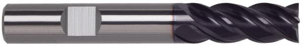 Guhring - 5/8", 2-1/4" LOC, 5/8" Shank Diam, 5" OAL, 4 Flute, Solid Carbide Square End Mill - Single End, FIREX Finish, Spiral Flute, Variable° Helix, Centercutting, Right Hand Cut, Right Hand Flute, Series 4250 - Americas Industrial Supply