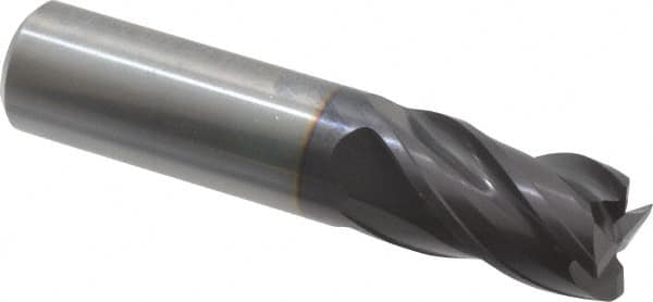 Guhring - 5/8", 3/4" LOC, 5/8" Shank Diam, 3" OAL, 4 Flute, Solid Carbide Square End Mill - Single End, FIREX Finish, Spiral Flute, 35/38° Helix, Centercutting, Right Hand Cut, Right Hand Flute, Series 3113 - Americas Industrial Supply