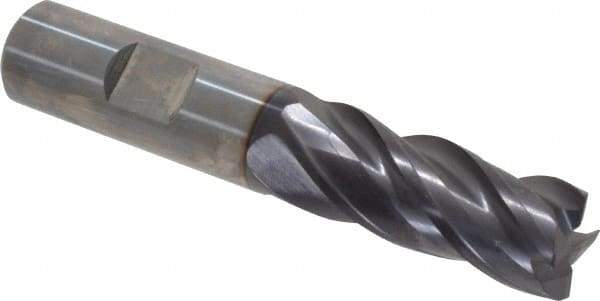 Guhring - 5/8", 1-1/4" LOC, 5/8" Shank Diam, 3-1/2" OAL, 4 Flute, Solid Carbide Square End Mill - Single End, FIREX Finish, Spiral Flute, 35/38° Helix, Centercutting, Right Hand Cut, Right Hand Flute, Series 3100 - Americas Industrial Supply