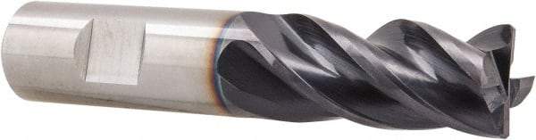 Guhring - 3/4", 1-1/2" LOC, 3/4" Shank Diam, 4" OAL, 4 Flute, Solid Carbide Square End Mill - Single End, Nano-A Finish, Spiral Flute, 36/38° Helix, Centercutting, Right Hand Cut, Right Hand Flute, Series 3080 - Americas Industrial Supply