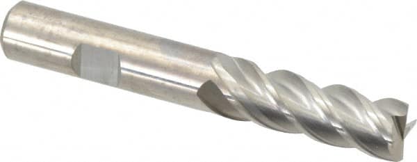 Guhring - 1/2", 1-1/4" LOC, 1/2" Shank Diam, 3-1/2" OAL, 4 Flute, Solid Carbide Square End Mill - Single End, Uncoated, Spiral Flute, 40/42° Helix, Centercutting, Right Hand Cut, Right Hand Flute, Series 3077 - Americas Industrial Supply