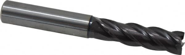 Guhring - 12mm, 36mm LOC, 12mm Shank Diam, 93mm OAL, 4 Flute, Solid Carbide Square End Mill - Single End, FIREX Finish, Spiral Flute, 35/38° Helix, Centercutting, Right Hand Cut, Right Hand Flute, Series 3839 - Americas Industrial Supply