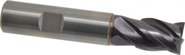 Guhring - 14mm, 18mm LOC, 14mm Shank Diam, 75mm OAL, 4 Flute, Solid Carbide Square End Mill - Single End, FIREX Finish, Spiral Flute, 35/38° Helix, Centercutting, Right Hand Cut, Right Hand Flute, Series 3731 - Americas Industrial Supply
