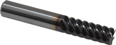 Guhring - 3/8", 7/8" LOC, 3/8" Shank Diam, 2-1/2" OAL, 6 Flute, Solid Carbide Square End Mill - Single End, FIREX Finish, Spiral Flute, 55° Helix, Centercutting, Right Hand Cut, Right Hand Flute, Series 3182 - Americas Industrial Supply