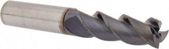 Guhring - 3/8", 1" LOC, 3/8" Shank Diam, 2-1/2" OAL, 3 Flute, Solid Carbide Square End Mill - Single End, FIREX Finish, Spiral Flute, 45° Helix, Centercutting, Right Hand Cut, Right Hand Flute, Series 3173 - Americas Industrial Supply