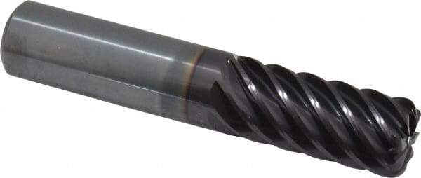 Guhring - 3/4", 8 Flute, Single End, Solid Carbide, 1/8" Corner Radius End Mill - 4" OAL, 45° Helix, Right Hand Flute, 1-1/2" LOC, Right Hand Cut - Americas Industrial Supply