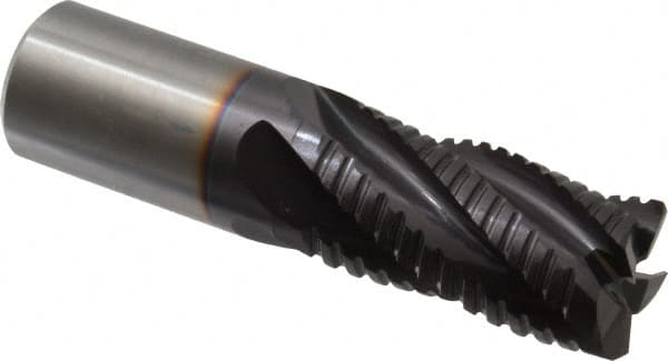 Guhring - 1" Diam, Fine Pitch, 1-3/4" LOC, 5 Flute Solid Carbide Roughing Square End Mill - FIREX Finish, 4" OAL, 1" Shank Diam, Single End, Centercutting - Americas Industrial Supply