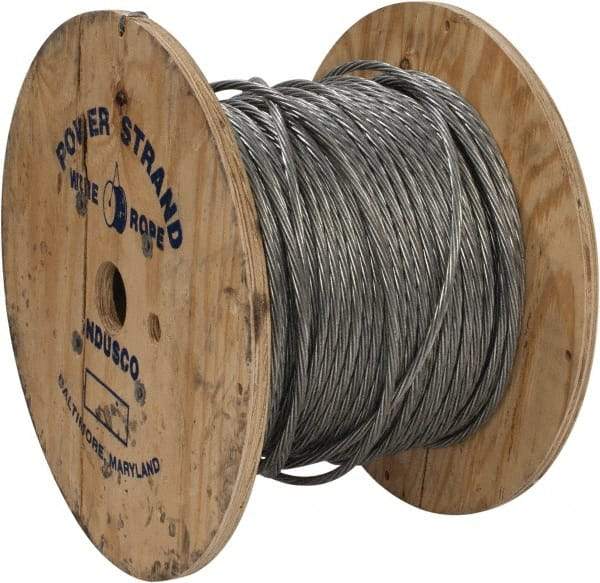 WorkSmart - 3/8" Diam, Aircraft Cable - 10,800 Lb Breaking Strength, 1 x 7 Single Strand - Americas Industrial Supply