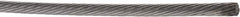 Value Collection - 1/8" Diam, Aircraft Cable - 2,100 Lb Breaking Strength, 1 x 19 Single Strand - Americas Industrial Supply