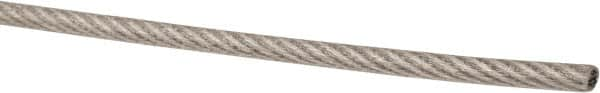 Value Collection - 1/16" x 3/64" Diam, Aircraft Cable - 480 Lb Breaking Strength, 7 x 7 Strand Core, Vinyl Coating - Americas Industrial Supply