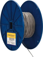 Value Collection - 1/16" x 3/64" Diam, Aircraft Cable - 270 Lb Breaking Strength, 7 x 7 Strand Core, Vinyl Coating - Americas Industrial Supply