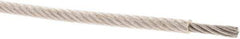 Value Collection - 3/16" x 1/8" Diam, Aircraft Cable - 1,760 Lb Breaking Strength, 7 x 19 Strand Core, Vinyl Coating - Americas Industrial Supply