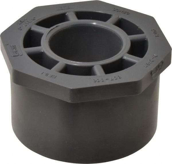 Value Collection - 3 x 1-1/4" PVC Plastic Pipe Reducer Bushing - Schedule 80, Spig x Soc End Connections - Americas Industrial Supply