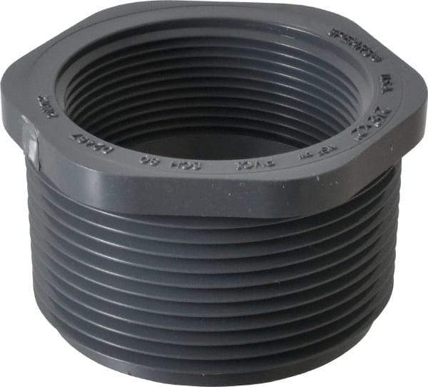 Value Collection - 2-1/2 x 2" PVC Plastic Pipe Reducer Bushing - Schedule 80, MIPT x FIPT End Connections - Americas Industrial Supply