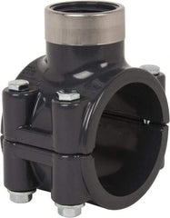 Value Collection - 2 x 1" PVC Plastic Pipe Clamp On Saddle with Viton O-Ring - Schedule 80, Pipe O.D. x SR Fipt End Connections - Americas Industrial Supply