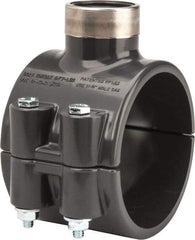 Value Collection - 3 x 1" PVC Plastic Pipe Clamp On Saddle with Viton O-Ring - Schedule 80, Pipe O.D. x SR Fipt End Connections - Americas Industrial Supply