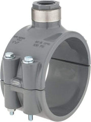 Value Collection - 4 x 3/4" CPVC Plastic Pipe Clamp On Saddle with Viton O-Ring - Schedule 80, Pipe O.D. x SR Fipt End Connections - Americas Industrial Supply