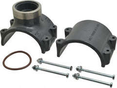 Value Collection - 4 x 2" PVC Plastic Pipe Clamp On Saddle with Viton O-Ring - Schedule 80, Pipe O.D. x SR Fipt End Connections - Americas Industrial Supply
