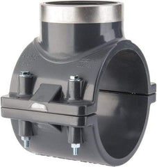 Value Collection - 6 x 3" CPVC Plastic Pipe Clamp On Saddle with Viton O-Ring - Schedule 80, Pipe O.D. x SR Fipt End Connections - Americas Industrial Supply