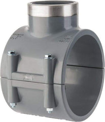 Value Collection - 6 x 4" PVC Plastic Pipe Clamp On Saddle with Viton O-Ring - Schedule 80, Pipe O.D. x SR Fipt End Connections - Americas Industrial Supply