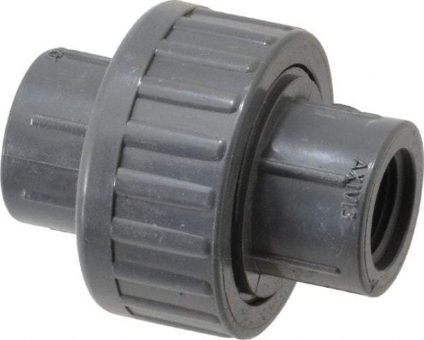 Value Collection - 3/8" PVC Plastic Pipe Union with EPDM O-Ring - Schedule 80, FIPT x FIPT End Connections - Americas Industrial Supply