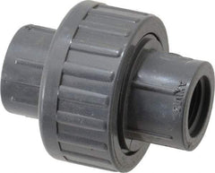 Value Collection - 3/8" PVC Plastic Pipe Union with EPDM O-Ring - Schedule 80, FIPT x FIPT End Connections - Americas Industrial Supply