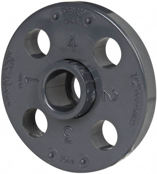 Value Collection - 1/2" Pipe, 3-1/2" OD, PVC Socket Pipe Flange - Schedule 80, Gray - Americas Industrial Supply