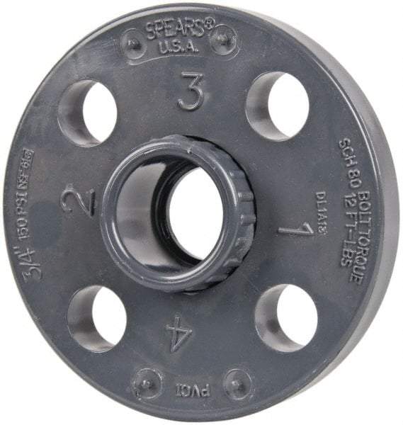 Value Collection - 3/4" Pipe, 3-7/8" OD, PVC Socket Pipe Flange - Schedule 80, Gray - Americas Industrial Supply
