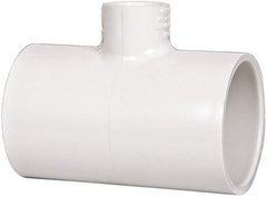 Value Collection - 1-1/2 x 1-1/2 x 1/2" PVC Plastic Pipe Reducing Tee - Schedule 40, All Slip End Connections - Americas Industrial Supply