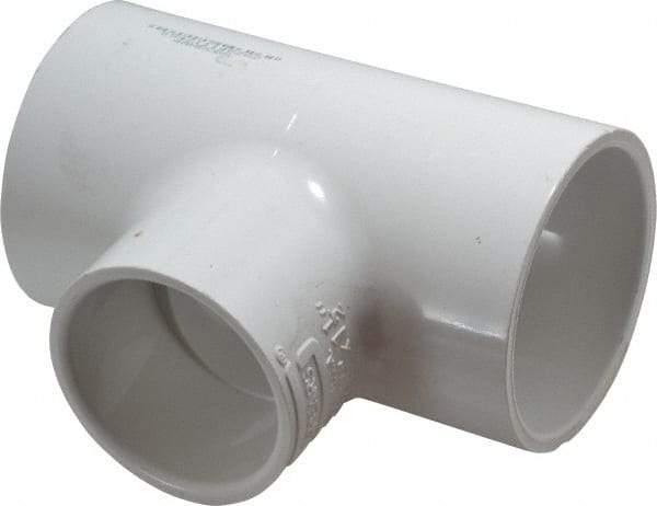 Value Collection - 2 x 2 x 1-1/2" PVC Plastic Pipe Reducing Tee - Schedule 40, All Slip End Connections - Americas Industrial Supply