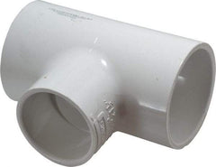 Value Collection - 2 x 2 x 1-1/2" PVC Plastic Pipe Reducing Tee - Schedule 40, All Slip End Connections - Americas Industrial Supply